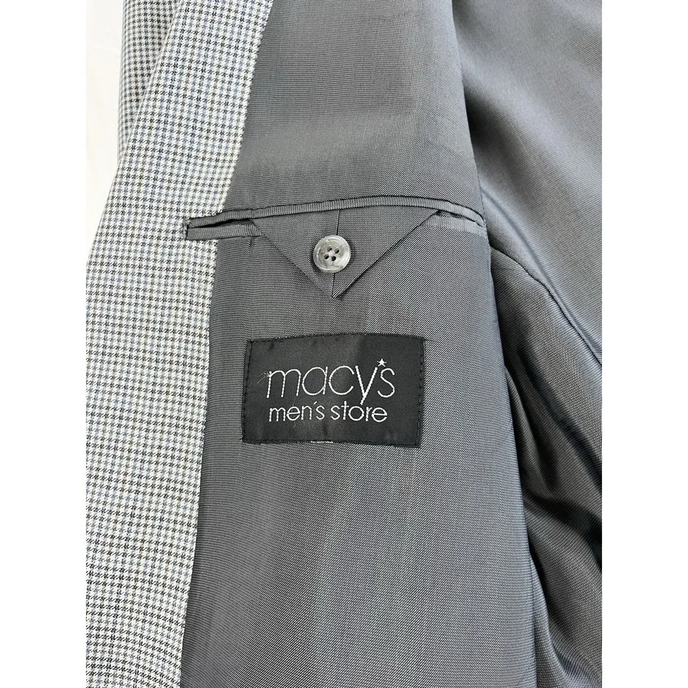 NWT Michael Kors Men's 44R Classic Fit Sport Coat Blazer Grey Black Houndstooth